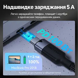 Кабель-подовжувач Vention TRFWD USB-C 3.2 Gen 2 PD 100 Вт 0,5 м білий (TRFWD) - мініатюра 11