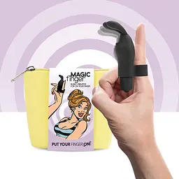 Вібратор на палець FeelzToys Magic Finger 10 см чорний - мініатюра 2