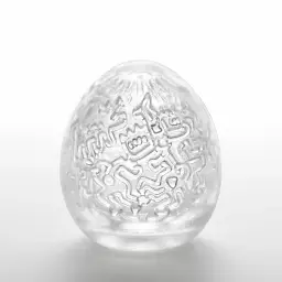 Мастурбатор яйце Tenga Egg Keith Haring Party білий - мініатюра 2