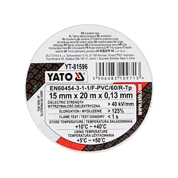 Ізоляційна стрічка Yato 15 ММ X 20 М X 0,13 ММ, біла (YT-81596) - мініатюра 3