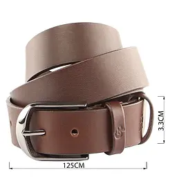 Ремінь чоловічий Grande Pelle 00245 під штани коричневий 125 см - мініатюра 7