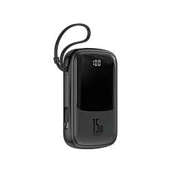 Power Bank Baseus Q pow Digital Display 3A Power Bank 10000mAh (With IP Cable) Black