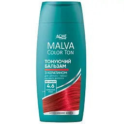 Тонуючий бальзам для волосся Malva Color Ton 4.6 Червоний рубін 180 мл