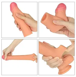 Насадка на член - Revolutionary Silicone Nature Extender Add 2" Flesh - мініатюра 5