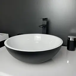 Раковина Adamant Kreis Ø42 см black/white glossy 100003873, Чорний - мініатюра 3