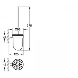 Йоржик для унітазу Grohe Essentials Cube 40513001, Хром - мініатюра 2
