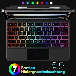 Чохол-клавіатура OMOTON для планшета iPad Pro 13" M4 2024 з під'єднанням через Bluetooth та тачпадом чорний (SKU-149) - мініатюра 7