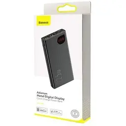 Акумулятор зовнішній Baseus Adaman Metal Digital Display Quick Charge 10000mAh 22.5W PPAD070001 - мініатюра 4
