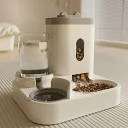 Автоматична годівниця для котів Pet Feeder 053 з поїлкою, Сірий