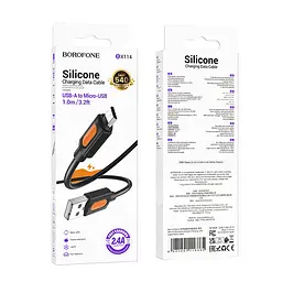 Дата кабель Borofone BX114 Structure USB to Type-C 3A (1m) Black - мініатюра 5