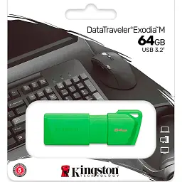 USB флеш накопичувач Kingston 64GB DataTraveler Exodia M Green USB 3.2 (KC-U2L64-7LG) - мініатюра 4