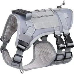 Шлейка для собак Vest, тактичний жилет з ручкою і системою MOLLE, регульований, Сірий М