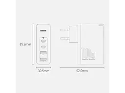Мережевий зарядний пристрій Baseus GaN2 Pro Quick Charger 2USB + 2Type-C 100W CCGAN2P-L02 White - мініатюра 3