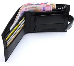 Чоловіче портмоне з натуральної шкіри ST Leather В104 чорне 9,5 см - мініатюра 5