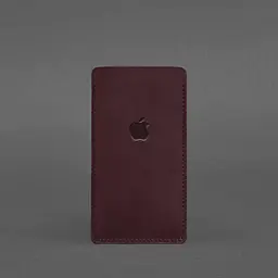 Шкіряний чохол для iPhone 13 Бордовий Crazy Horse BlankNote - мініатюра 3
