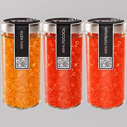 Ікра "Горбуша+Кета+Лосось" CapsFood імітована в Банці 500+500+500 г
