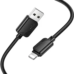 Дата кабель Hoco X113 Beneficio USB to Lightning 1 м Black - мініатюра 3