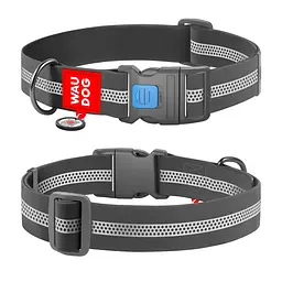 Нашийник для собак водостійкий Waudog Waterproof з QR-паспортом світловідбивний пластиковий фастекс XXL Ш 40 мм Д 46-70 см