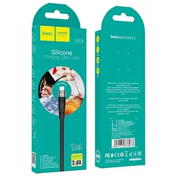 Кабель Hoco X53 Pisces Cable USB to MicroUSB 2,4A 1m Black - мініатюра 2
