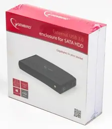Кишеня зовнішня Gembird, Black, 3.5", USB 3.0, 1xSATA, зовнішній БЖ, алюмінієвий корпус (EE3-U3S-3) - мініатюра 3
