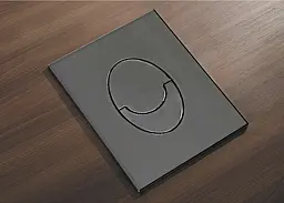 Панель змиву пластикова Koer KT-0606-07 157x198x3mm, кнопка закруглена графіт KR5712, Графит - мініатюра 2
