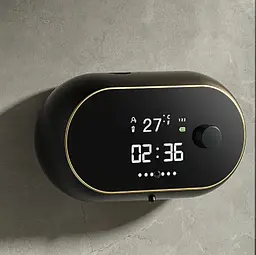 Сенсорний диспенсер настінний дозатор для мила з годинником Zhiya MYX-W2 Black - мініатюра 2