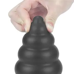 Вібруюча анальна пробка King-Sized чорна 18см - мініатюра 5