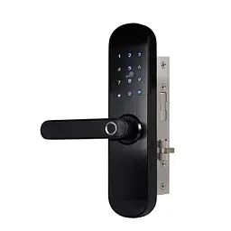 Замок біометричний автономний Trinix TRL-5103BTF Black Left з Bluetooth, зчитувачем відбитків пальців і карт Mifare (65-00012) - мініатюра 2