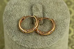 Сережки Xuping Jewelry колечки кріплення цяткою 1,5 см золотисті