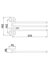 Рушникотримач поворотний потрійний Frap F1913 1/40, Хром - мініатюра 2