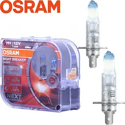 Автолампа галогенна Osram Night Breaker Laser +150% 12V H1 55W 2 шт (64150 NL-BOX)