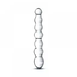 Стеклянный дилдо в виде бусин Gildo Glass Dildo No. 19, 17х3.3 см (прозрачный)