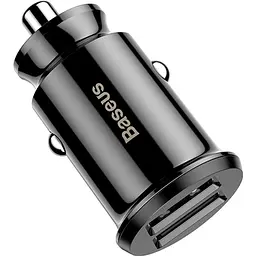 Автомобільний зарядний пристрій Baseus Grain Metal 3.1A/2USB Black - мініатюра 3