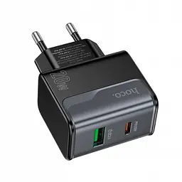 Зарядний пристрій від мережі HOCO CS71A PD20W 1Type-C/1USB Чорний - мініатюра 2