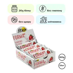 Набір протеїнових батончиків FitWin Forma Bar Strawberry yoghurt 720 г (12 шт. x 60 г) - мініатюра 2