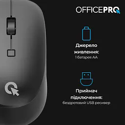 Миша OfficePro M305B Silent Click Ergonomic Wireless Black [144317] - мініатюра 11