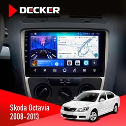 Штатна магнітола Skoda Octavia A5 2008-2013 Silver Decker D10-006 4x64, 4G Decker (НФ-00006353)