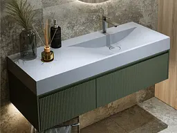 Умивальник Miraggio VIOLA 1200 R (8813432) Miramarble, Глянцевий, Накладний/Підвісний/Врізний, Білий - мініатюра 7