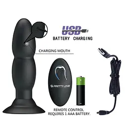 Анальна пробка Pretty Love RC Vibrating Butt Plug 13.5 см (чорний) - мініатюра 5