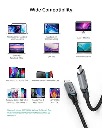 Кабель USB 2.0 Type-C M-M, 1.8 м, 100W, обплетення, PD, чорний Choetech - мініатюра 4
