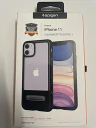 Чохол прозорий протиударний із підставкою Spigen Slim Armor Essential S Ultra Hybrid 076CS27085 для iPhone 11 (6.1") Black - мініатюра 8