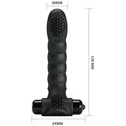 Вібронасадка на палець Pretty Love Alexander Finger Vibrator Black, 13х2.6 см (чорний) - мініатюра 9