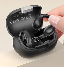 Навушники Langsdom бездротові кісткові M8 Open-Ear з спрямованим звуком Bluetooth 5.3 LED дисплеєм та шумоподавленням Чорний - мініатюра 3