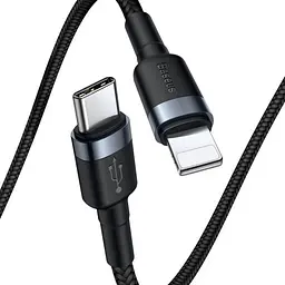 PD Кабель Baseus Cafule Cable Type-C to iP PD 20W 1m сірий+чорний CATLKLF-G1 - мініатюра 3