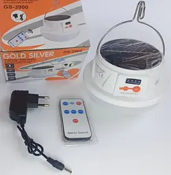 Переносний ліхтар з сонячною панеллю Gold Silver GS3900+Solar, пульт, акумулятор - мініатюра 7