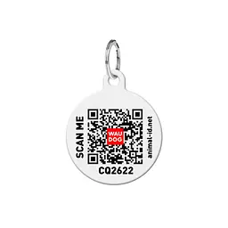 Адресник для собак і котів персоналізований Waudog Smart ID з QR паспортом, NASA, S, діаметр 25 мм - мініатюра 3