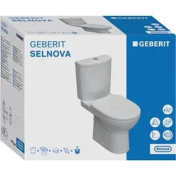 Унітаз-компакт Geberit Selnova Rimfree 501.753.00.1 з сидінням Soft Close, Білий - мініатюра 2