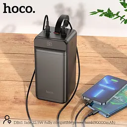 Універсальна мобільна батарея Hoco DB61 Jade 22.5W fully compatible 90 000mAh чорний - мініатюра 4