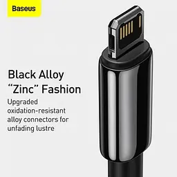 Кабель Baseus Tungsten Gold Fast Charging Cable USB to Lightning 2.4A 1m CALWJ-01 Black - мініатюра 7