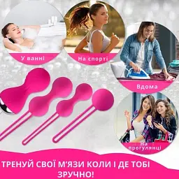Набір вагінальних кульок I'MCUM Kegel Secret System Рожеві 3 шт (IM-KGE203) - мініатюра 2